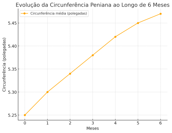 protocolo p-long Dr. Marcio Dantas de Menezes - Evolução Da Circunferência Peniana ao longo de 6 meses